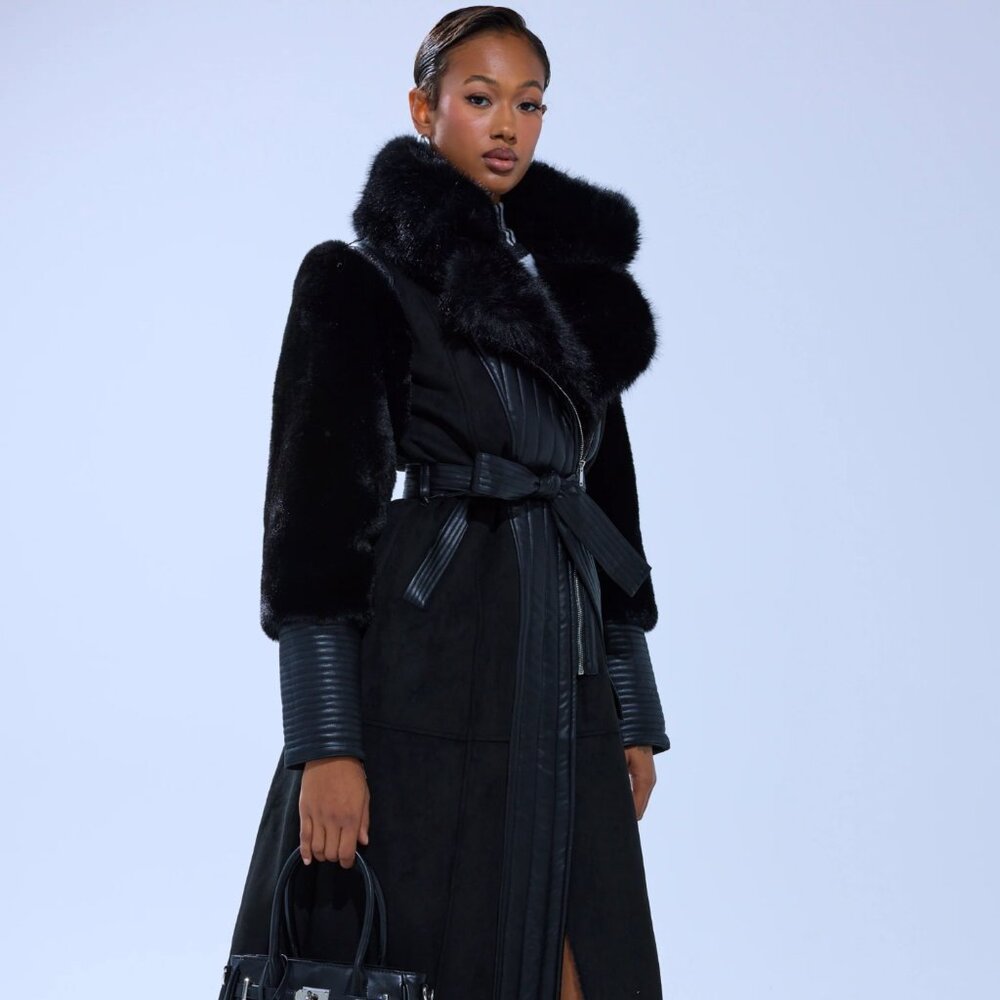 GOODIE MIXED MEDIA COAT - S